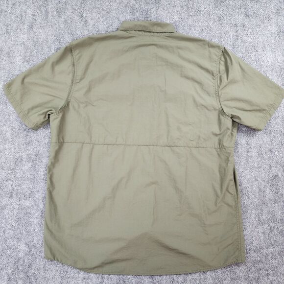 Wrangler Shirt Mens XL Green Short Sleeve Regular Fit Button Down Hiking Pockets - Picture 3 of 16